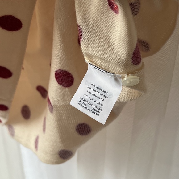 J. crew Red / Sequin Polka dot top - Picture 3 of 6